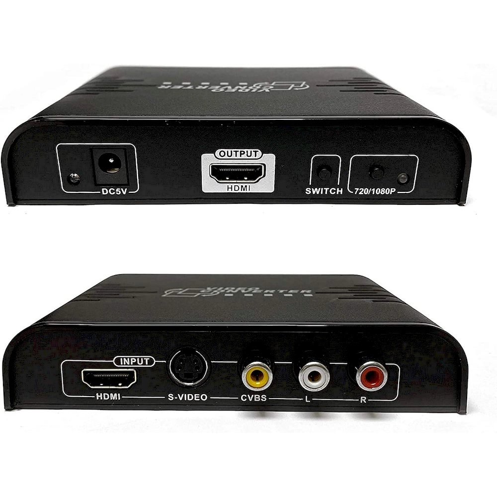 Orei XD-901 PAL RCA/S-Video to NTSC HDMI 50/60 Hz Multi-System Digital Audio Video Converter Dual Voltage (Black)