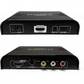 Orei XD-901 PAL RCA/S-Video to NTSC HDMI 50/60 Hz Multi-System Digital Audio Video Converter Dual Voltage (Black)